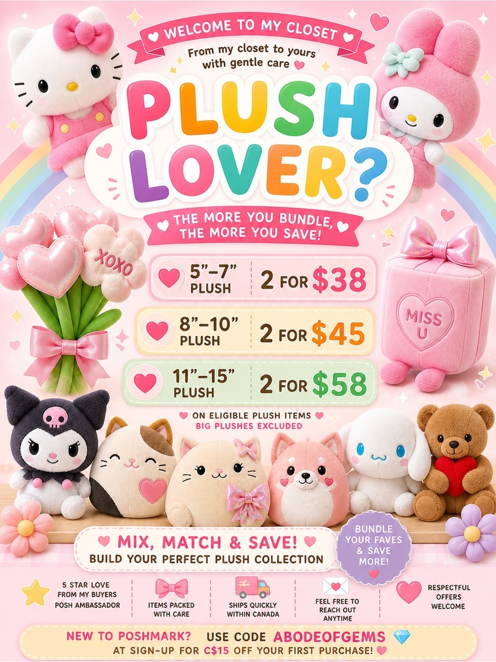 🧸Our Plush Promo ✨ • Mix, Match & Save • Bundle Pricing Guide